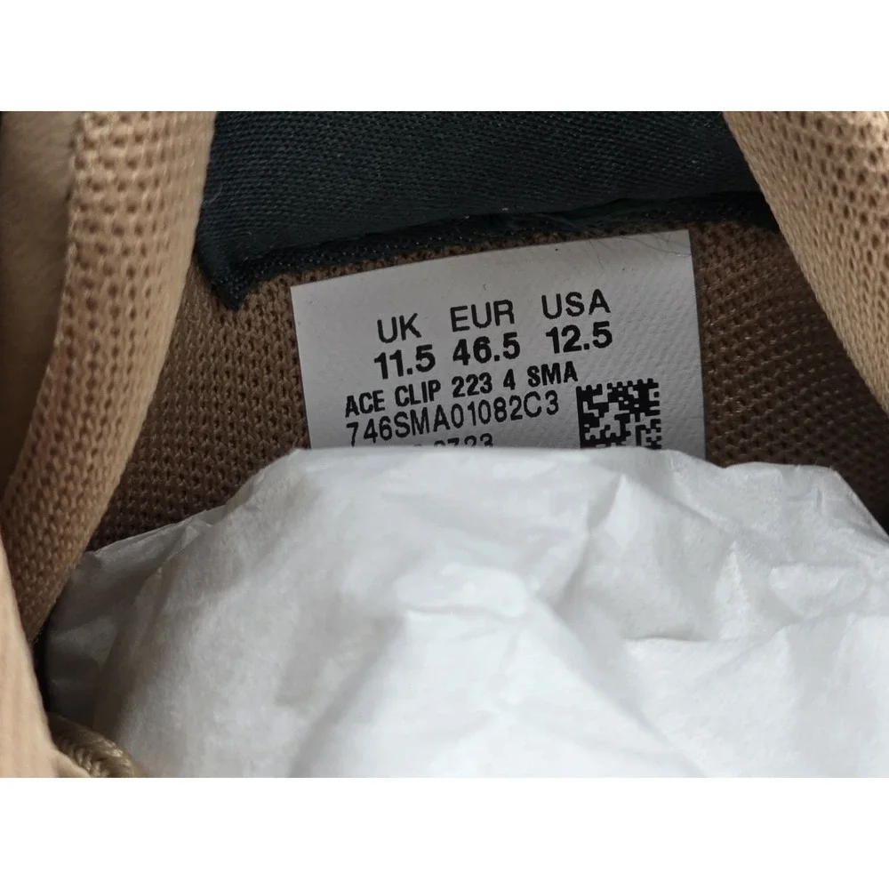 NIB Lacoste Men's Ace Clip 223 4 SMA Sneaker -‎ Brown/Off White - Size 12.5